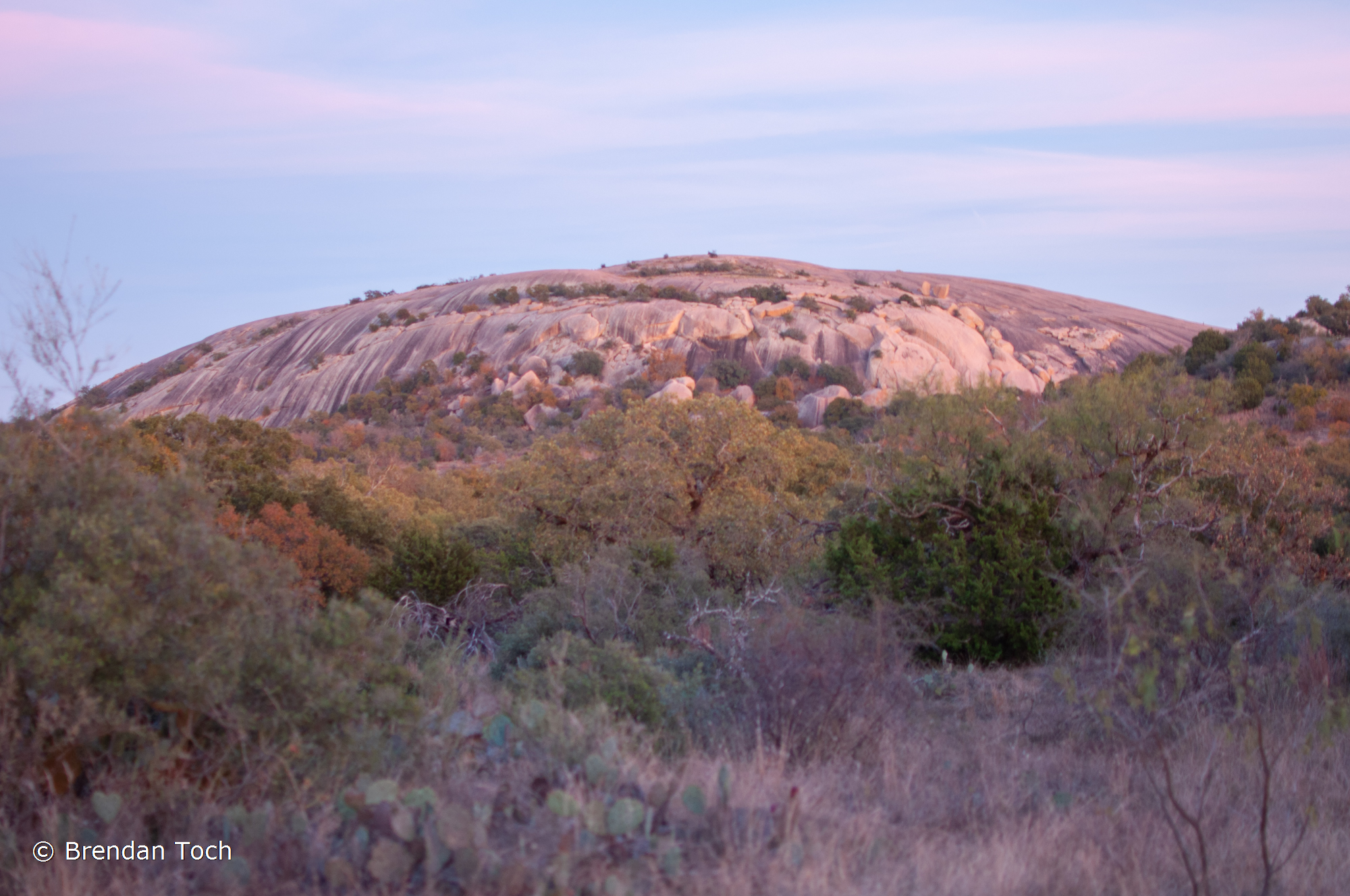 Enchanted Rock, Texas - The namesake granite dome from the east side of the formation.