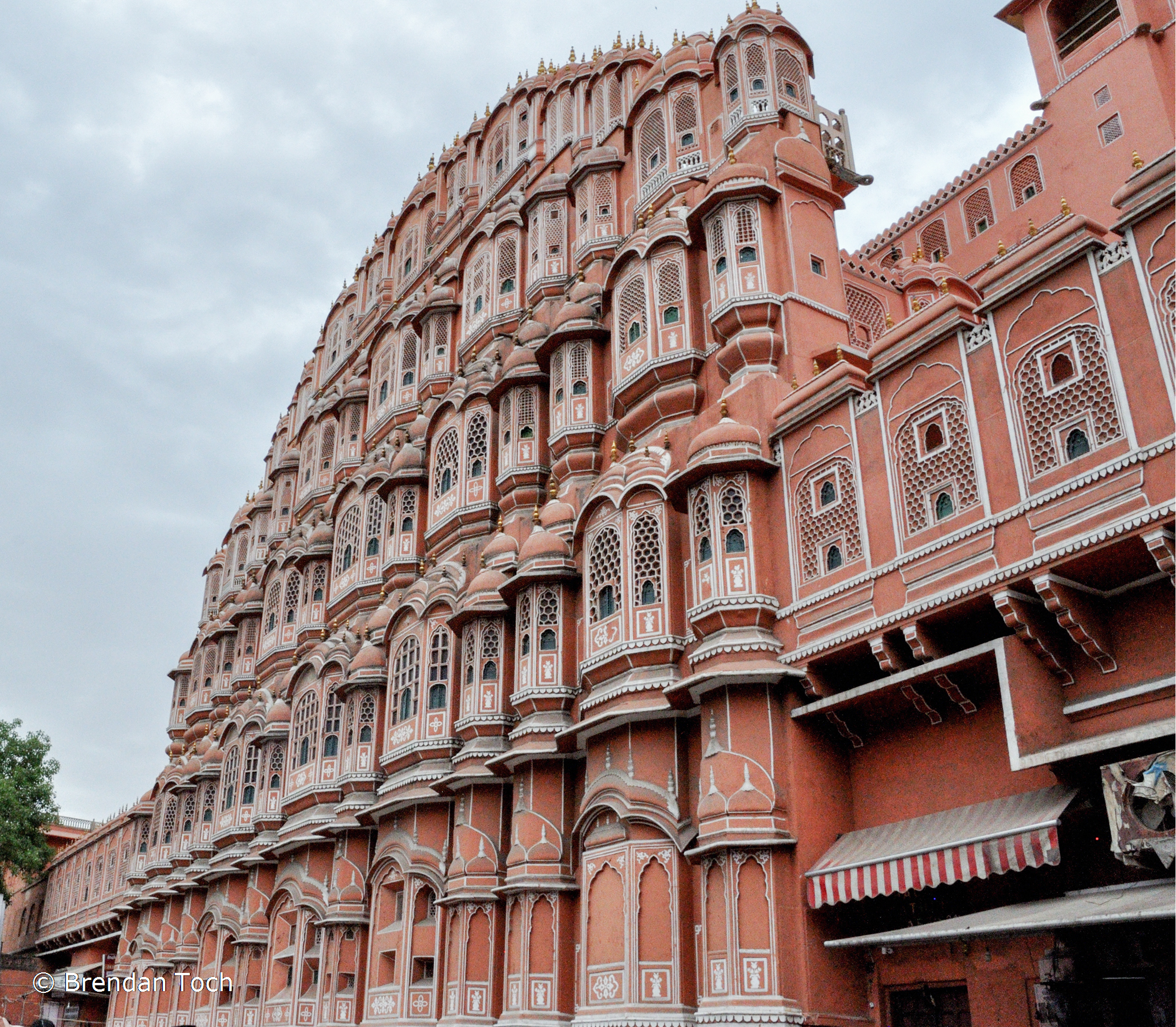 Jaipur, India - The Hawa Mahal is one of many famous buildings in Jaipur, known as the 'Pink City' due to the typical building color.