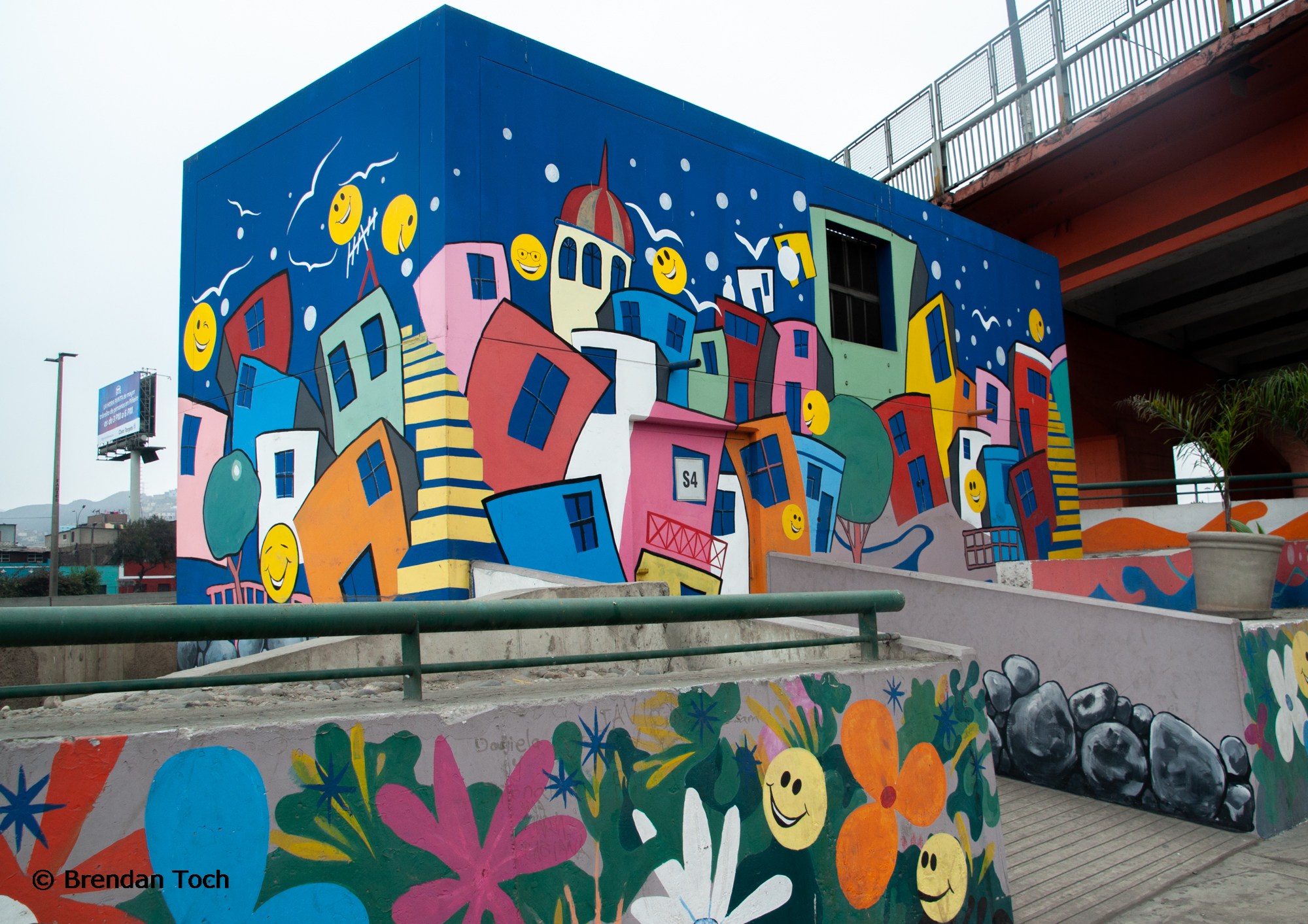 Lima, Peru - Colorful art along the river park.