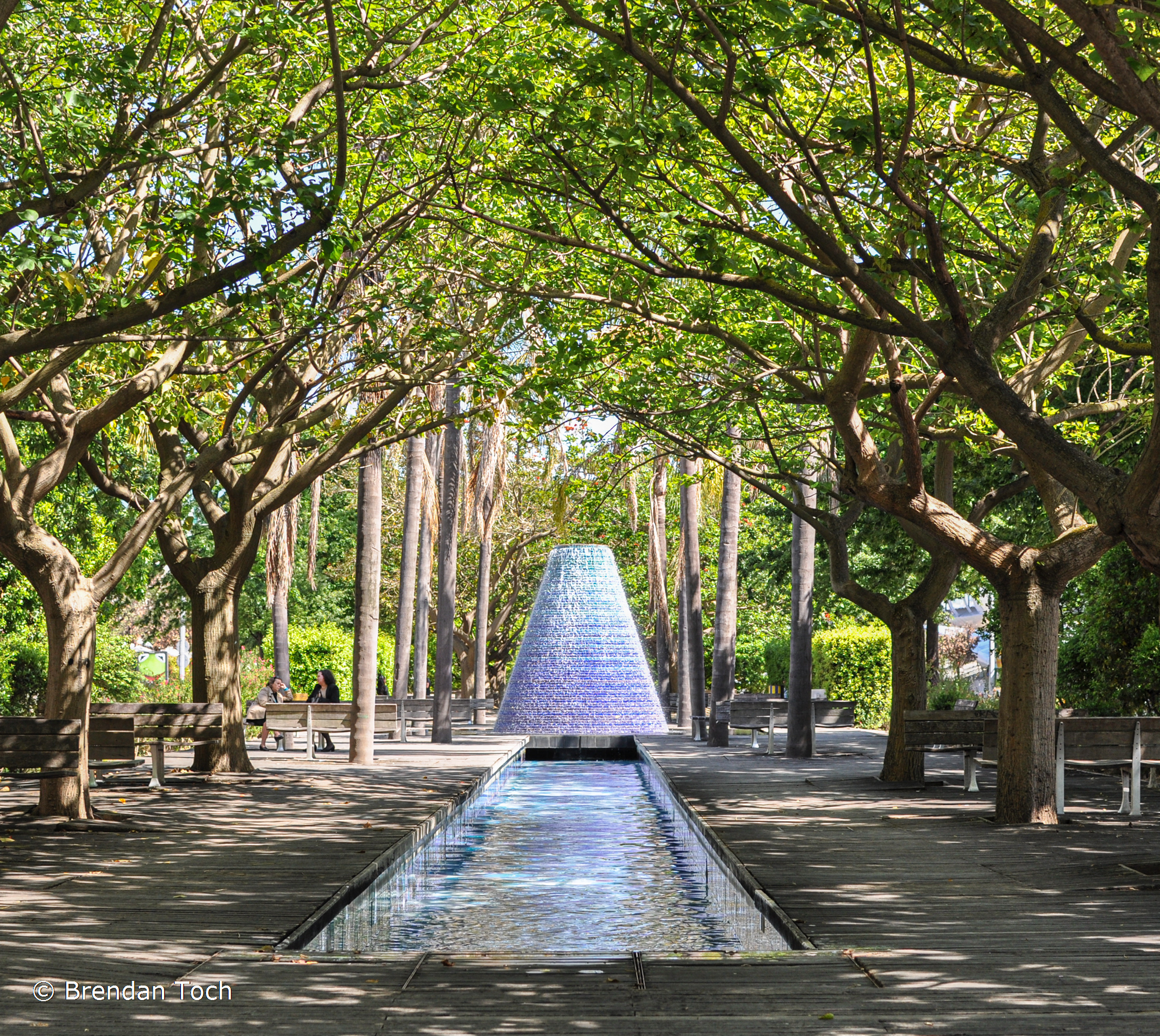 Lisbon, Portugal - A wave fountain in the Parque das Na&ccedil;&otilde;es.
