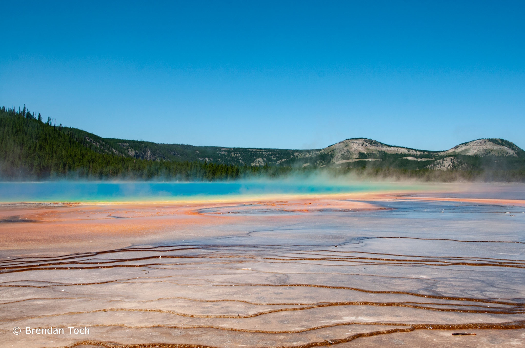 Yellowstone, Wyoming - Yellowstone National Park is known for its hot springs and gysers. The primatic pool offers an excellent display of the brightness of colors involved.