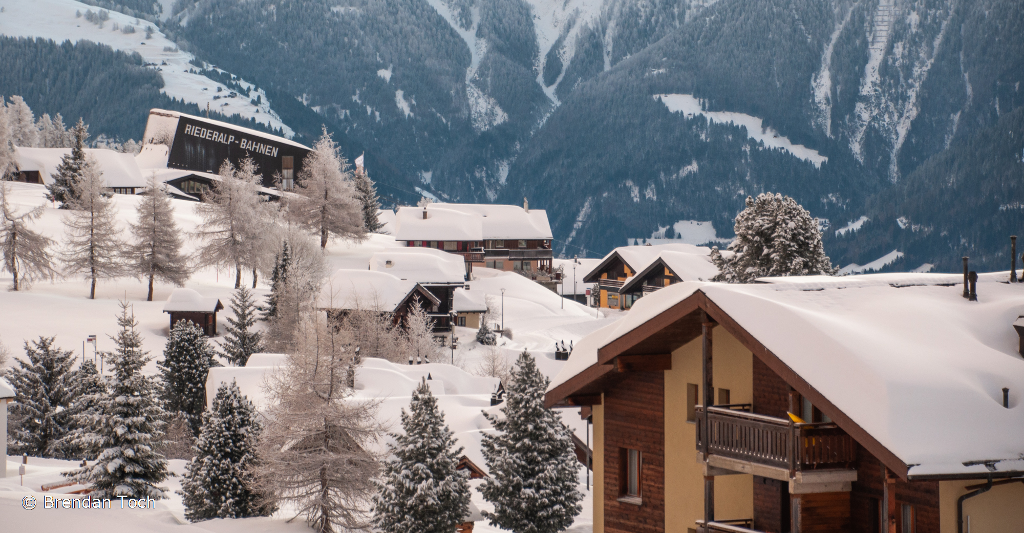 Reideralp, Switzerland - View from the balcony at Berghaus Toni.