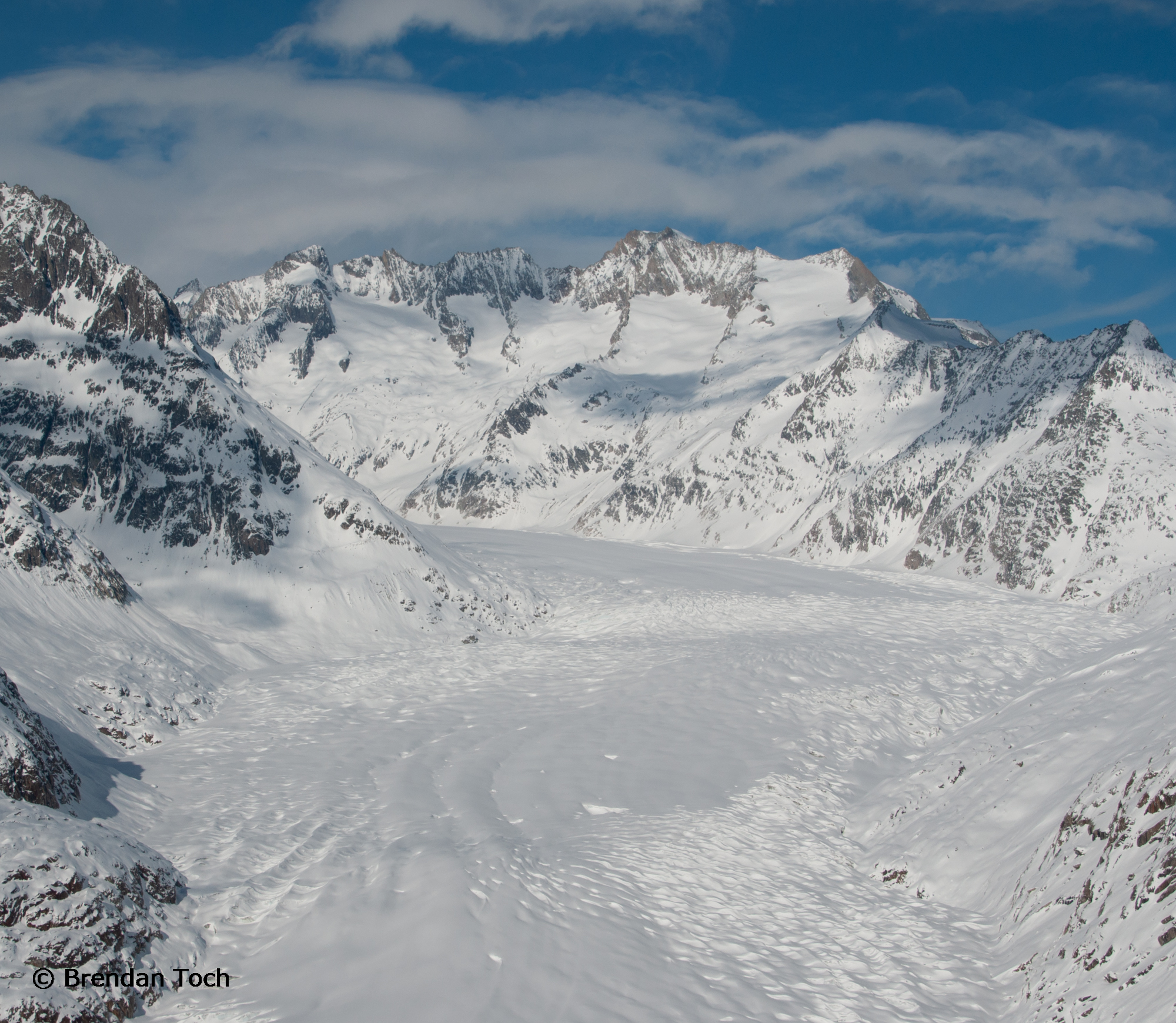 Reideralp, Switzerland - The Altesch Glacier at the top of Moosfala gondola.