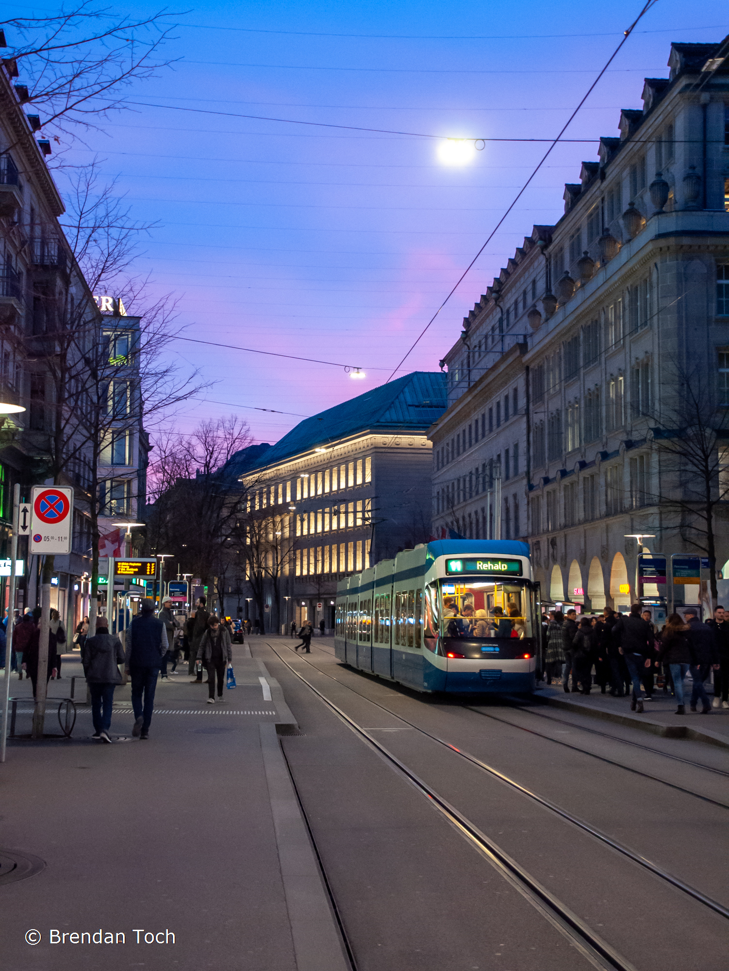 Zurich, Switzerland - Evening colors in the city center of Zurich.