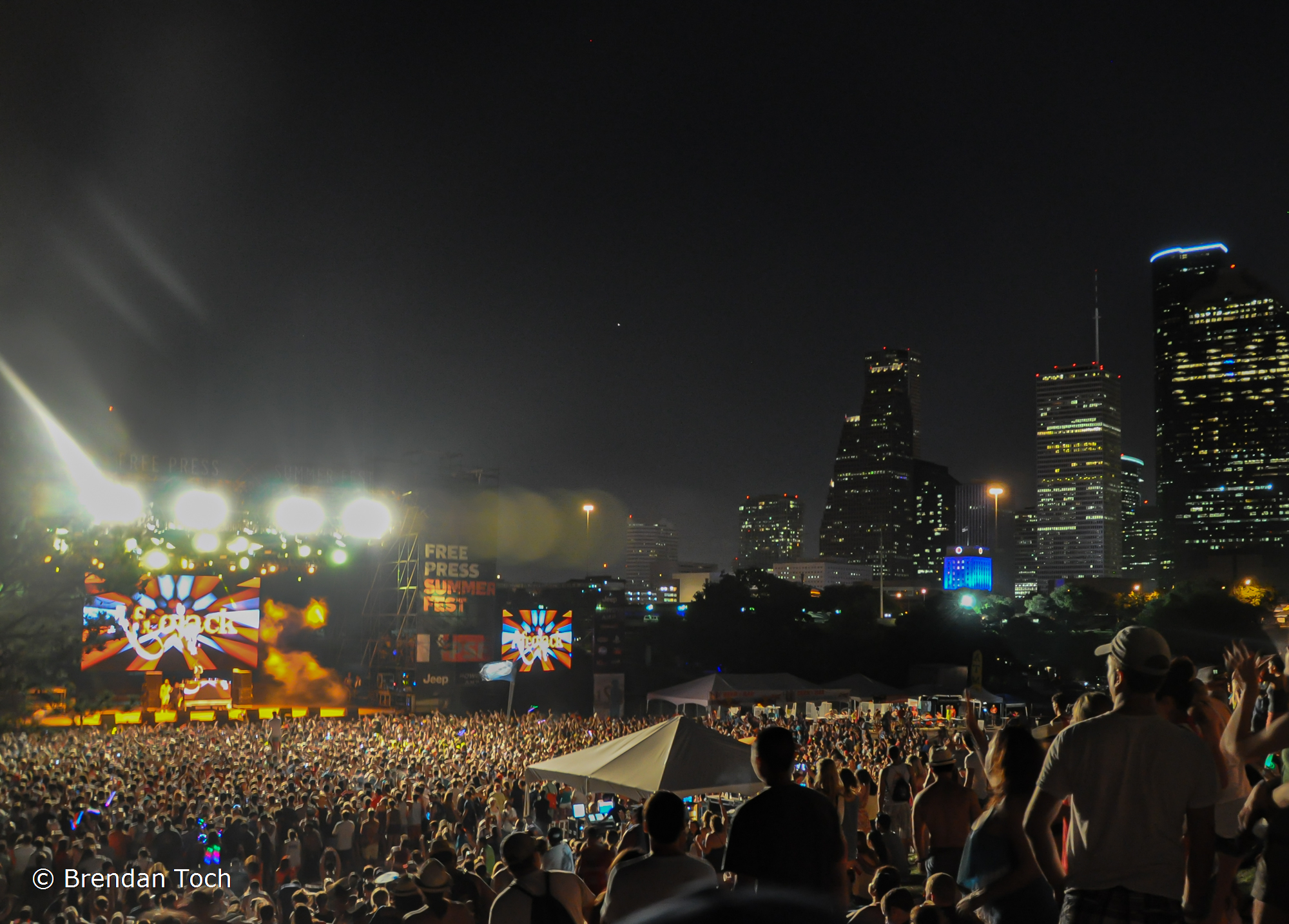 Houston, Texas - Afrojack performs on the mainstage below Houston's skyscrapers, 2012.